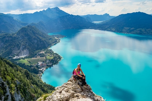 Ferraty a turistika u Attersee v Rakousku